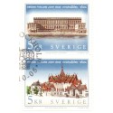 Sverige 2002. Kongelige slotte. AFA 2248-49, postfrisk parstykke  stemplet  hæfte FDC parstykkke