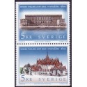 Sverige 2002. Kongelige slotte. AFA 2248-49, postfrisk parstykke  stemplet  hæfte FDC parstykkke