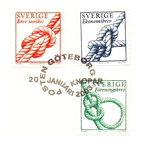 Sverige 2003. Knob. AFA 2267-69,  postfrisk stemplet  hæfte FDC parstykkke