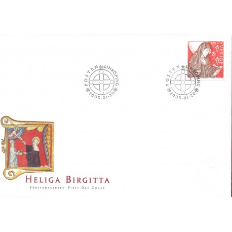 Sverige 2003. Hellige Birgitta. AFA 2270,  postfrisk  stemplet  hæfte FDC parstykkke