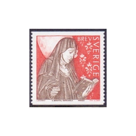 Sverige 2003. Hellige Birgitta. AFA 2270,  postfrisk  stemplet  hæfte FDC parstykkke