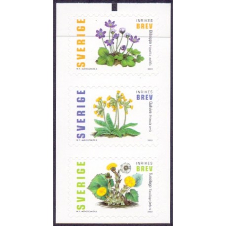 Sverige 2003. Blomster. AFA 2278-80,  postfrisk stemplet  hæfte FDC parstykkke