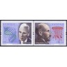 Sverige 2003. Spanske Nobelpristager. AFA 2281-82, i postfrisk parstykker stemplet  hæfte FDC parstykkke