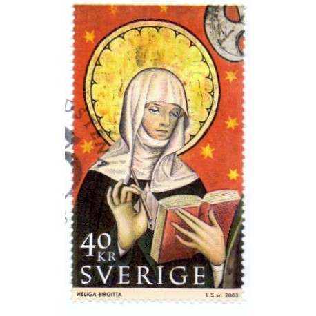 Sverige 2003. Den Hellige Birgitta miniark. AFA 2288,  postfrisk stemplet  hæfte FDC parstykkke