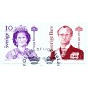 Sverige 2003. Kong Carl og Dr. Silvia. AFA 2293-4,  postfrisk stemplet  hæfte FDC parstykkke
