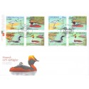 Sverige 2003. Strand- og søfugle. AFA 2299-2302,  postfrisk sammentryk stemplet  hæfte FDC parstykkke