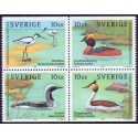 Sverige 2003. Strand- og søfugle. AFA 2299-2302,  postfrisk sammentryk stemplet  hæfte FDC parstykkke