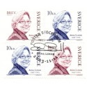 Sverige 2003. Anna Lindh. AFA nr. 2303-04, i  postfrisk sammentryk stemplet  hæfte FDC parstykkke