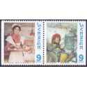 Sverige 2003. Jul i Sunborn. AFA 2310-11,  postfrisk parstykke stemplet  hæfte FDC parstykkke