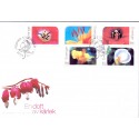 Sverige 2004. Blomster. AFA nr. 2312-16,  postfrisk stemplet  hæfte FDC parstykkke