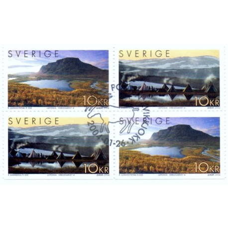 Sverige 2004. Laponia. AFA nr. 2317-18,  postfrisk sammentryk stemplet  hæfte FDC parstykkke