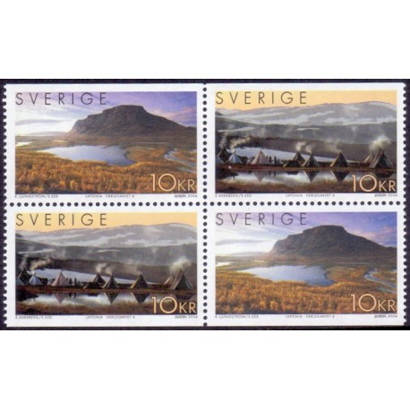 Sverige 2004. Laponia. AFA nr. 2317-18,  postfrisk sammentryk stemplet  hæfte FDC parstykkke