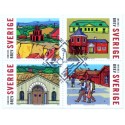 Sverige 2004. Verdensarv Falum. AFA nr. 2324-27,  postfrisk sammentryk stemplet  hæfte FDC parstykkke