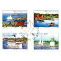 Sverige 2004. Sommer i skærgården. AFA nr. 2336-39,  postfrisk  stemplet  hæfte FDC parstykkke