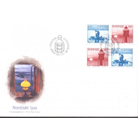 Sverige 2004. Nordisk lys. AFA nr. 2340-41, i postfrisk sammentryk stemplet  hæfte FDC parstykkke