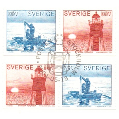 Sverige 2004. Nordisk lys. AFA nr. 2340-41, i postfrisk sammentryk stemplet  hæfte FDC parstykkke
