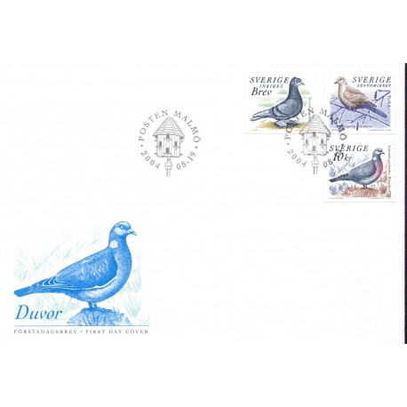 Sverige 2004. Duer. AFA nr. 2346-8,  postfrisk  sammentryk stemplet  hæfte FDC parstykkke