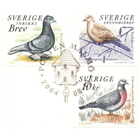 Sverige 2004. Duer. AFA nr. 2346-8,  postfrisk  sammentryk stemplet  hæfte FDC parstykkke