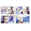 Sverige 2004. Nobelpris i Litteratur. AFA nr. 2352-55,  postfrisk sammentryk stemplet  hæfte FDC parstykkke