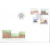 Sverige 2005. Landskabshuse. AFA nr. 2374-77, postfrisk  sammentryk stemplet  hæfte FDC parstykkke