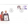 Sverige 2005. Kong Carl og Dr. Silvia. AFA nr. 2388-89, postfrisk  sammentryk stemplet  hæfte FDC parstykkke