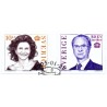 Sverige 2005. Kong Carl og Dr. Silvia. AFA nr. 2388-89, postfrisk  sammentryk stemplet  hæfte FDC parstykkke