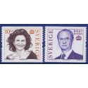 Sverige 2005. Kong Carl og Dr. Silvia. AFA nr. 2388-89, postfrisk  sammentryk stemplet  hæfte FDC parstykkke