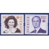 Sverige 2005. Kong Carl og Dr. Silvia. AFA nr. 2388-89, postfrisk  sammentryk stemplet  hæfte FDC parstykkke