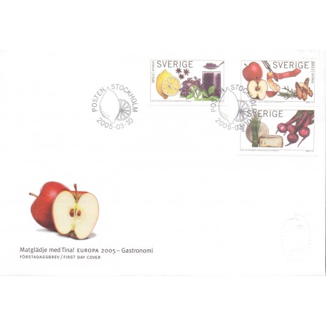 Sverige 2005. Europamærke / CEPT. AFA nr. 2390-92, postfrisk  sammentryk stemplet  hæfte FDC parstykkke