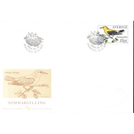 Sverige 2005. Pirol. AFA nr. 2397, postfrisk  sammentryk stemplet  hæfte FDC parstykkke