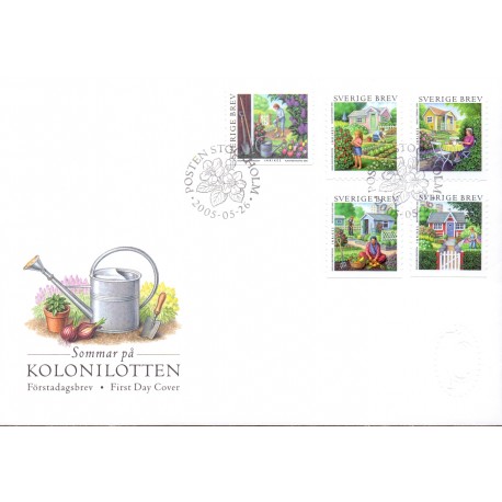 Sverige 2005. Sommermærker. AFA nr. 2400-04, postfrisk  sammentryk stemplet  hæfte FDC parstykkke