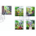 Sverige 2005. Sommermærker. AFA nr. 2400-04, postfrisk  sammentryk stemplet  hæfte FDC parstykkke