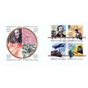 Sverige 2005. Svenske frimærker 150 år. AFA nr. 2405-12, postfrisk sammentryk  stemplet  hæfte FDC parstykkke