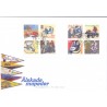 Sverige 2005. Elskede knallerter.  AFA nr. 2416-23, postfrisk sammentryk stemplet FDC 