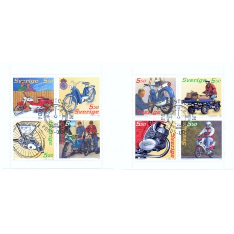 Sverige 2005. Elskede knallerter.  AFA nr. 2416-23, postfrisk sammentryk stemplet FDC 