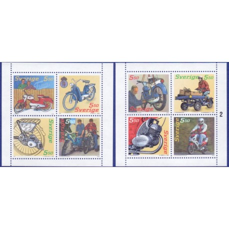 Sverige 2005. Elskede knallerter.  AFA nr. 2416-23, postfrisk sammentryk stemplet FDC 