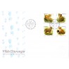 Sverige 2005. Vilde dyreunger. AFA nr. 2428-31, postfrisk  sammentryk stemplet  hæfte FDC parstykkke
