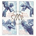 Sverige 2005. Musicerende engle. AFA nr. 2437-40, postfrisk sammentryk stemplet  hæfte FDC parstykkke