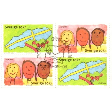 Sverige 2006. Europamærker / CEPT. AFA nr. 2459-60, i postfrisk sammentryk stemplet  hæfte FDC parstykkke