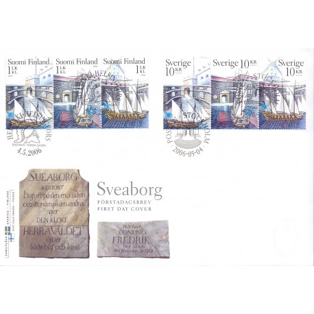 Sverige 2006. Sveaborg. AFA nr. 2461-63, postfrisk miniark sammentryk stemplet  hæfte FDC parstykkke