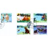 Sverige 2006. Sommer ved søen. AFA nr. 2468-72, postfrisk parstykker sammentryk stemplet  hæfte FDC parstykkke
