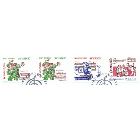 Sverige 2006. Komponister. AFA nr. 2473-75, postfrisk parstykker sammentryk stemplet  hæfte FDC parstykkke