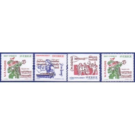 Sverige 2006. Komponister. AFA nr. 2473-75, postfrisk parstykker sammentryk stemplet  hæfte FDC parstykkke