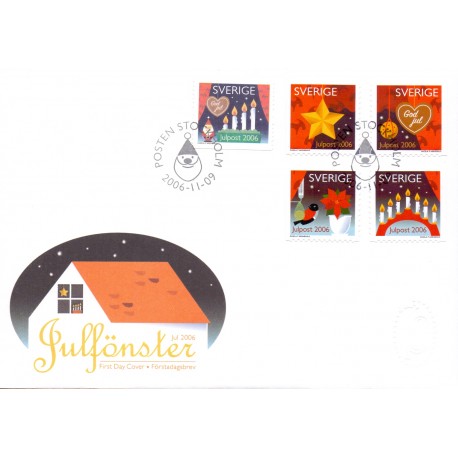 Sverige 2006. Julefrimærker. AFA nr. 2488-92, postfrisk sammentryk stemplet  hæfte FDC parstykkke