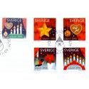 Sverige 2006. Julefrimærker. AFA nr. 2488-92, postfrisk sammentryk stemplet  hæfte FDC parstykkke