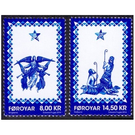 Færøerne 2014. Juleevangeliet 2. AFA nr. 816-17 Postfrisk  stemplet