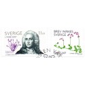 Sverige 2007. Carl von Linnés fødsel. AFA nr. 2497-98, postfrisk sammentryk stemplet  hæfte FDC parstykkke