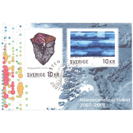 Sverige 2007. International polarår. AFA nr. 2499-2500, postfrisk  sammentryk stemplet  hæfte FDC parstykkke