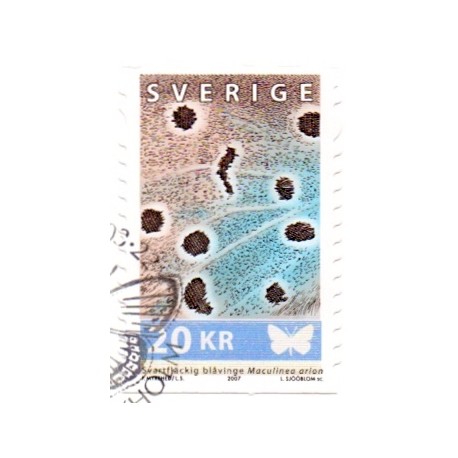 Sverige 2007. Sommerfugle. AFA nr. 2515, postfrisk sammentryk stemplet  hæfte FDC parstykkke