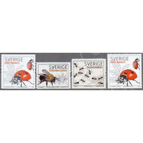 Sverige 2008. Insekter. AFA nr. 2559-61, postfrisk stemplet  hæfte FDC parstykkke